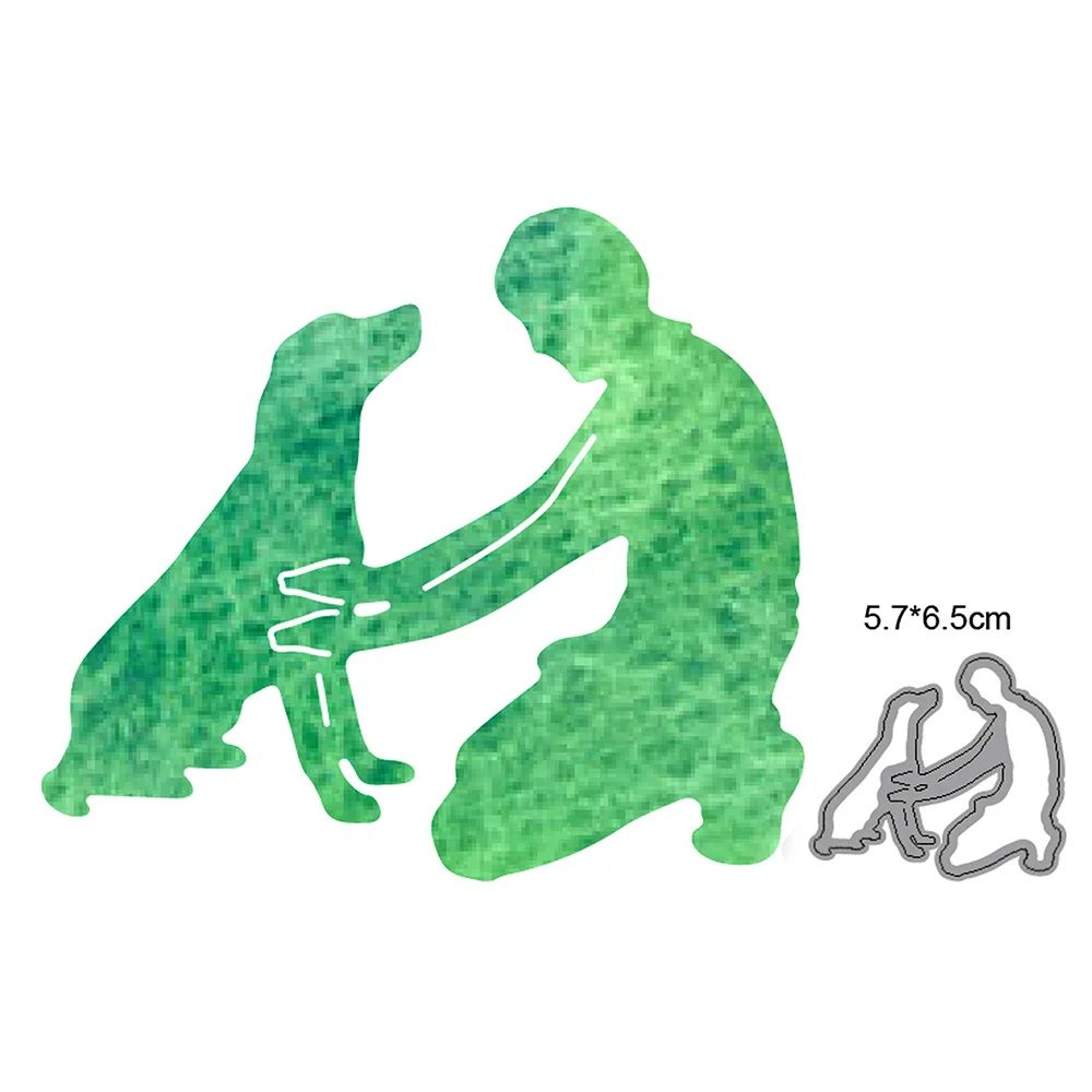 

Man Dog Christmas Metal Cutting Dies Stencils For DIY Scrapbooking Decorative Embossing dies Handcraft Dies Cutting Craft dies