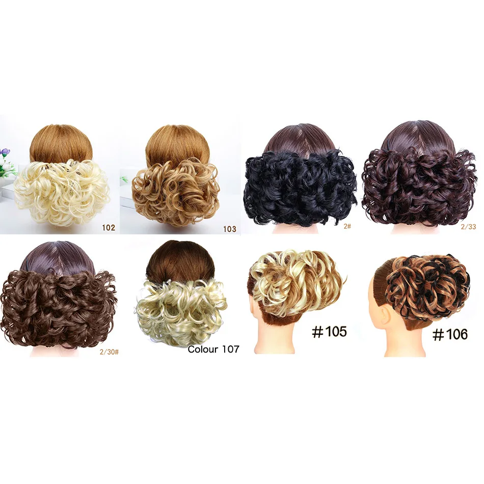 MUMUPI кудрявый зажим в эластичной ленте волос пучок шиньон с зажимом Бун для