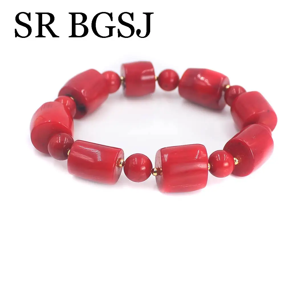 Бесплатная доставка Золотые бусы оранжевое красное коралловое ожерелье браслет