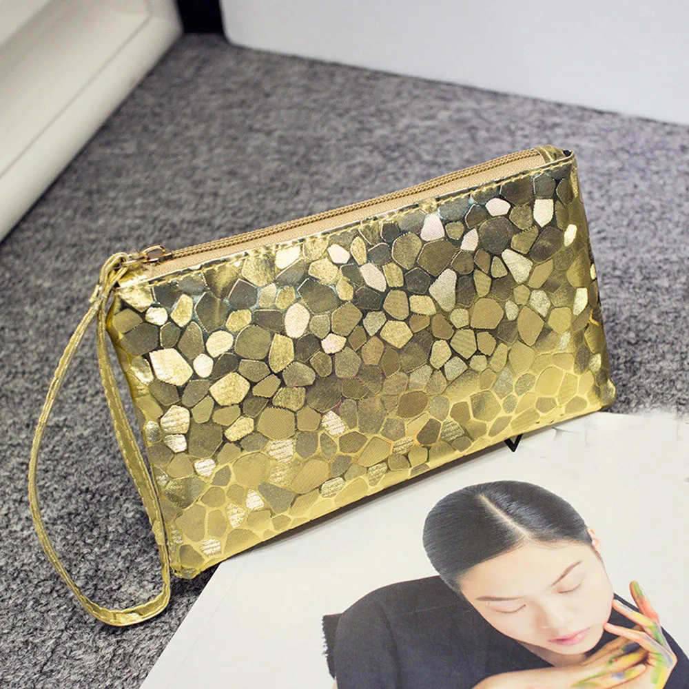 2019 Модный женский вечерний клатч косметичка блестящий кошелек с блестками