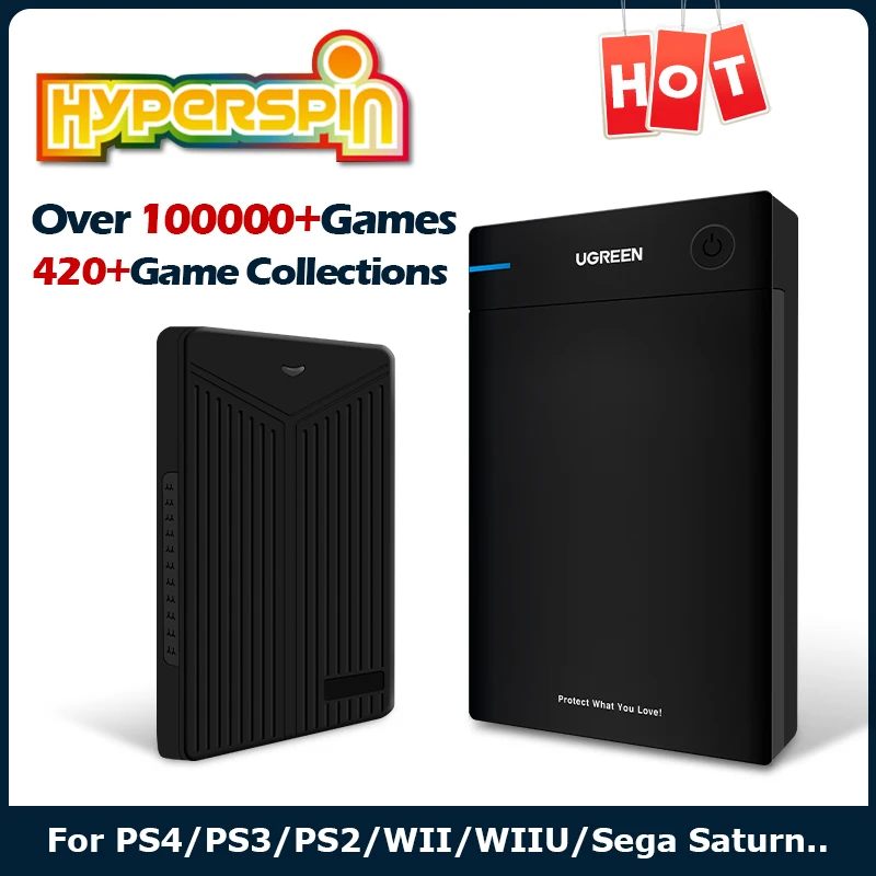 Жесткий диск hyперспективin с 100000 + Ретро-играми для PS4/PS3/PS2/Wii u/SS/Game Cube/N64 портативный