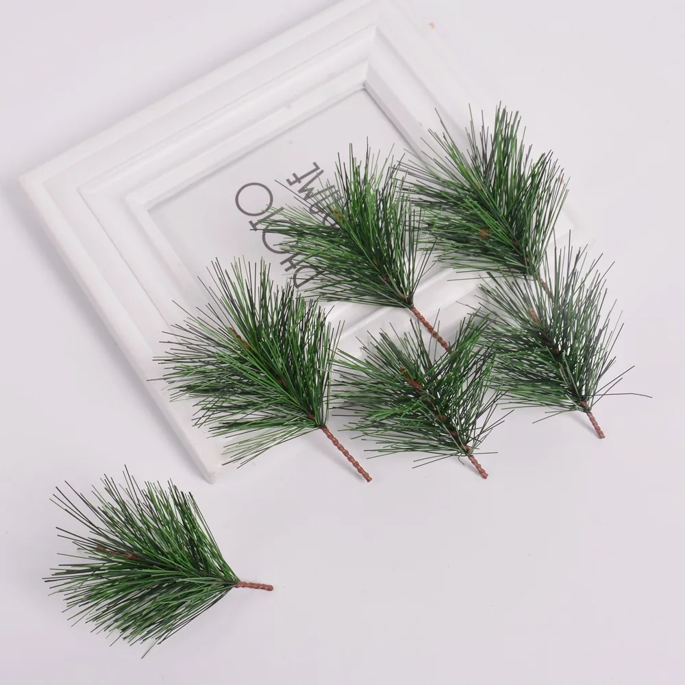 

5pcs green artificial pine needle artificial plant fake flower handmade DIY wedding home Christmas decorations