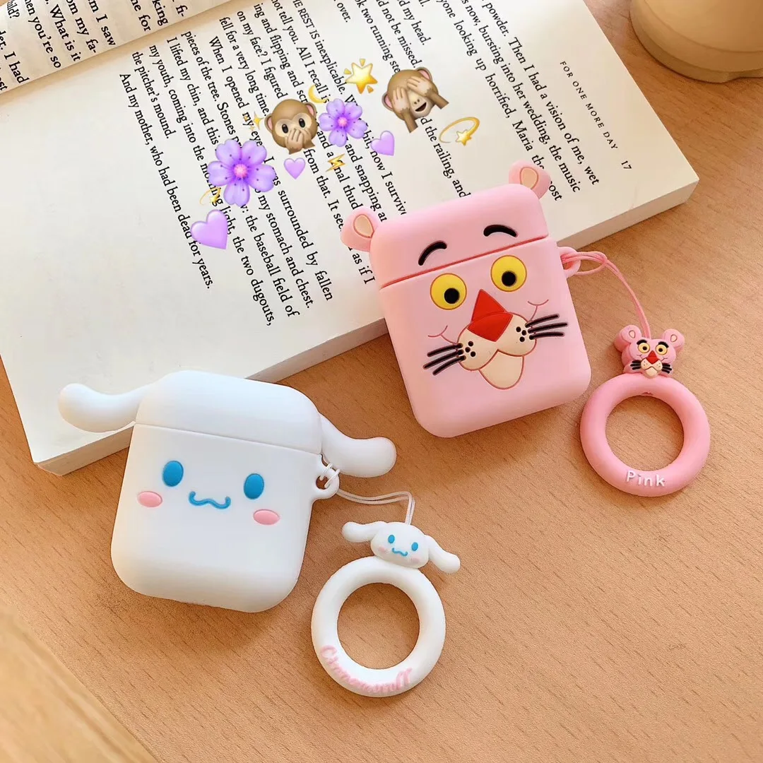 Чехол для наушников Airpods чехол с милым клоуном Розовая пантера Apple Air pods 2