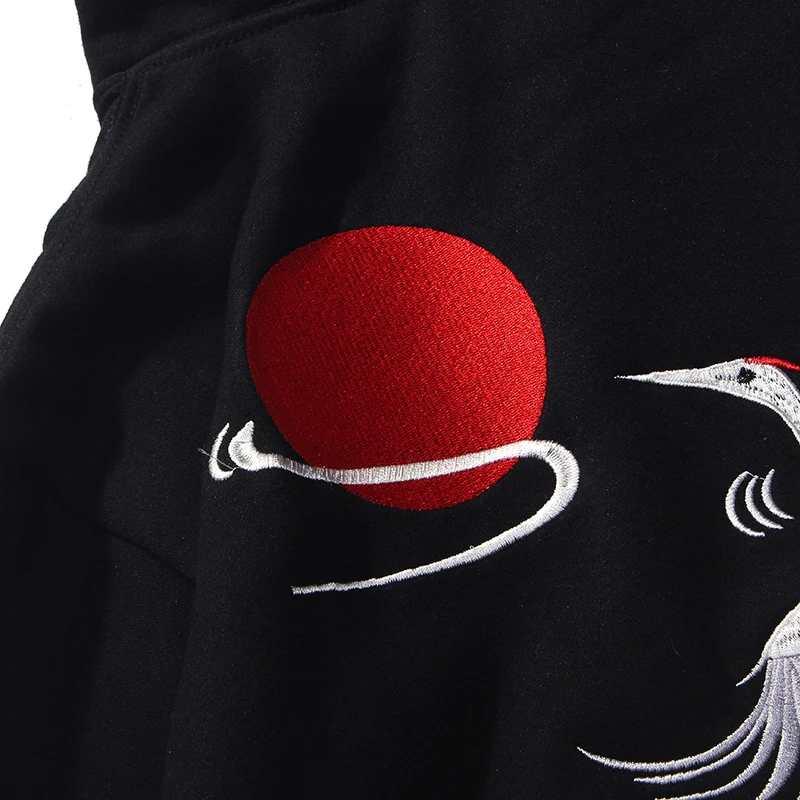 

Chinese Style Embroidery Crane Pine Pullover Sweatshirts Hoodies Men Harajuku Hip Hop Casual Hooded Hoodie Tops 2020 WQ090