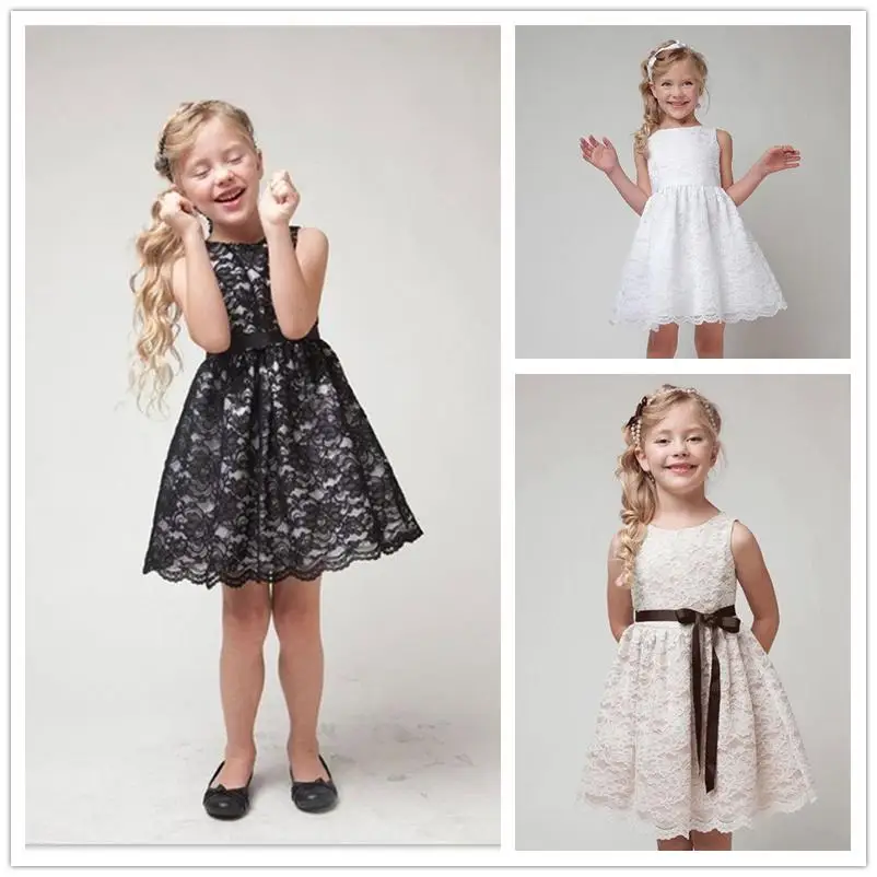 Летнее кружевное платье для девочек детские платья принцессы элегантные