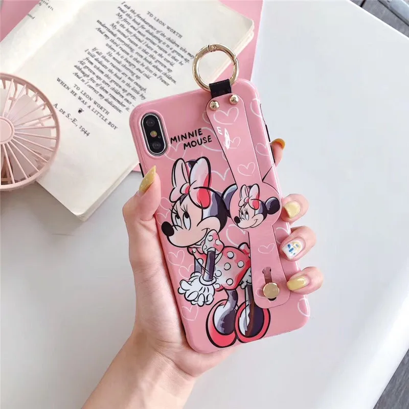 Ourdeals Модный чехол для телефона с летающим слоном для iphone XS MAX 6 6s 7 8plus XR X фиолетовый милый кронштейн с животным ремешком - Цвет: Черный