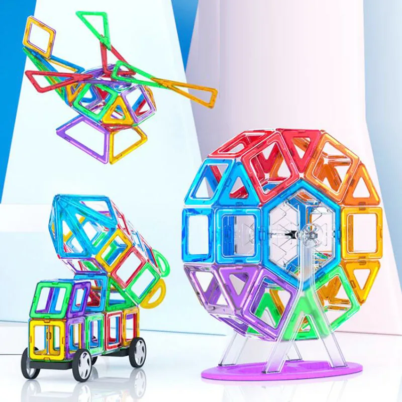 Dise&ntilde;ador Constructor magn&eacute;tico tama&ntilde;o grande im&aacute;n bloques de construcci&oacute;n ilumine ladrillos magn&eacute;ticos juguetes para ni&ntilde;os de regalo-2