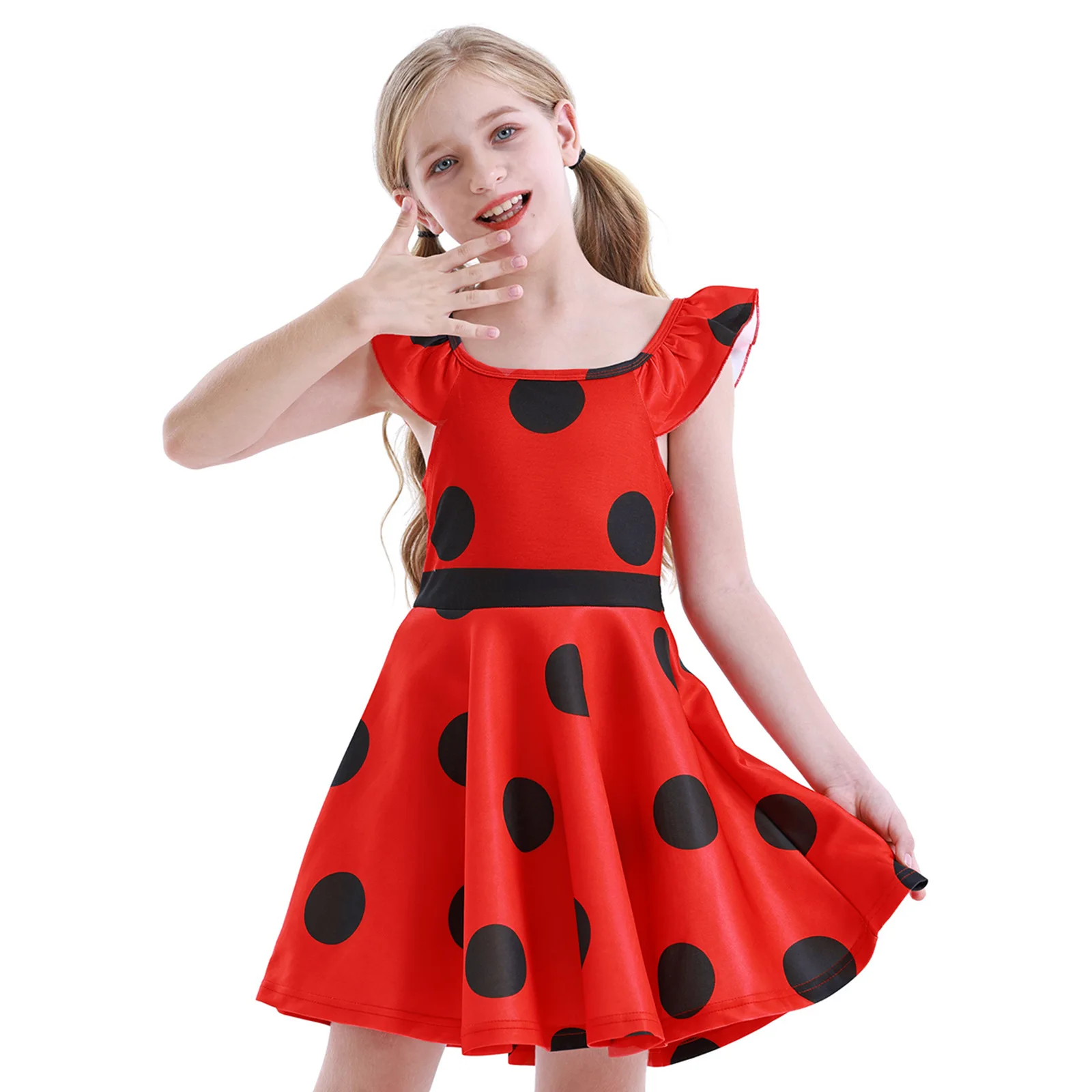 Карнавальный красный баг косплей платье для девочек летняя одежда вечернее