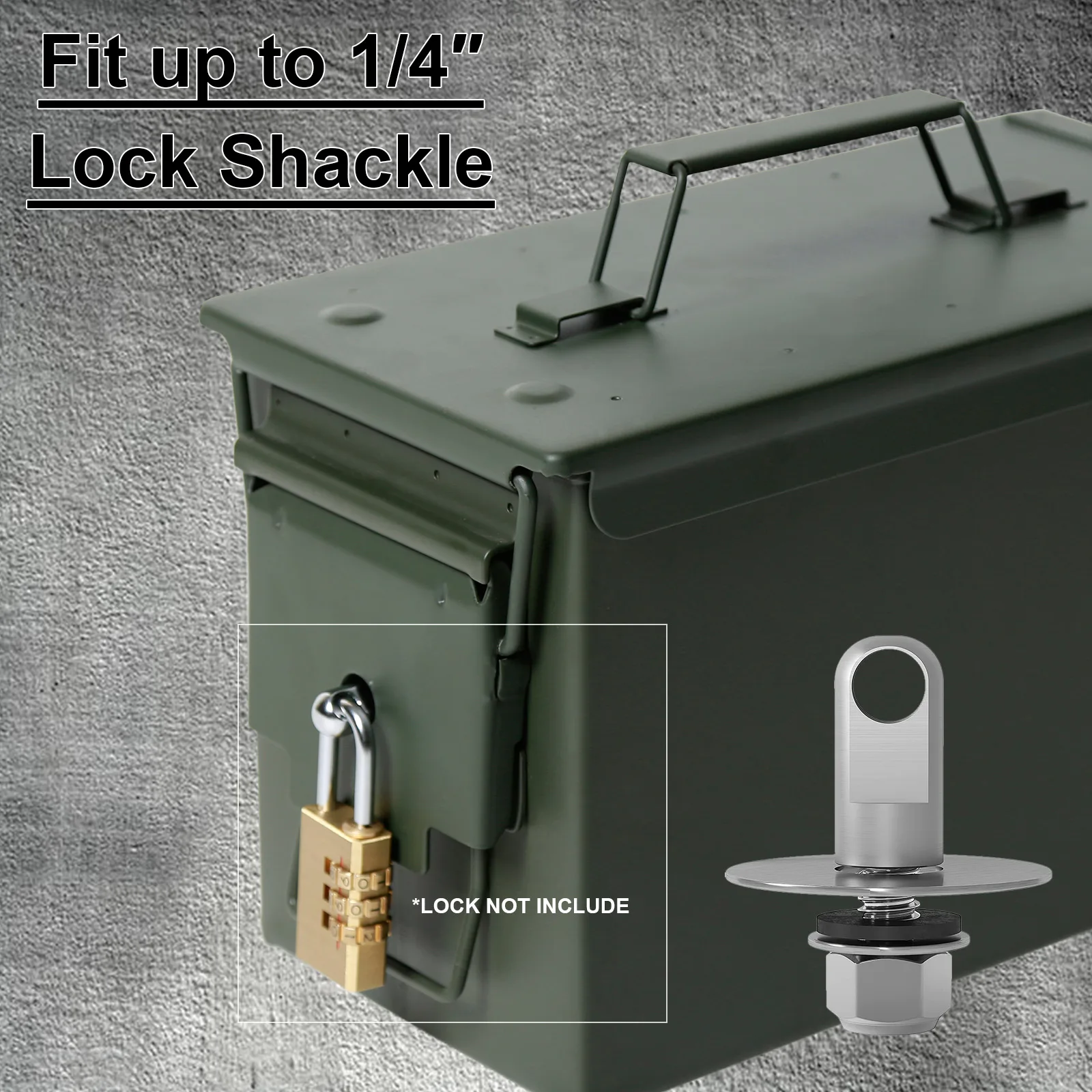 50 Cal Ammo Box Can Steel Secret Hidden Safe Lock Hardware Kit Army Military Ammunition Gun Safe Locking Set for Money Bullet