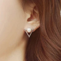 2021 jewelry gifts women triangle shape pearl stud earrings