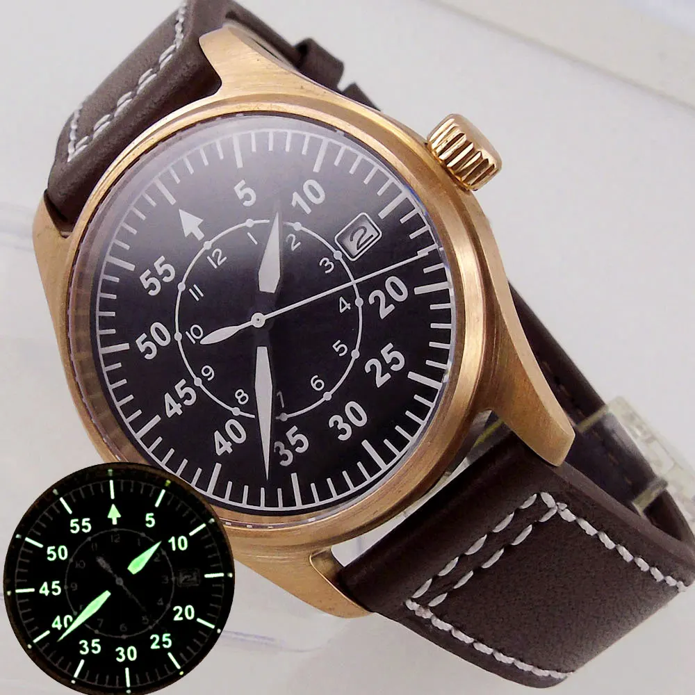 Мужские наручные часы для дайвинга с сапфировым стеклом 39 мм из твердой бронзы NH35