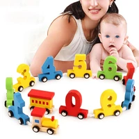 baby toys wooden montessori education alphabet train set building blocks learning number letter colors game train model gifts