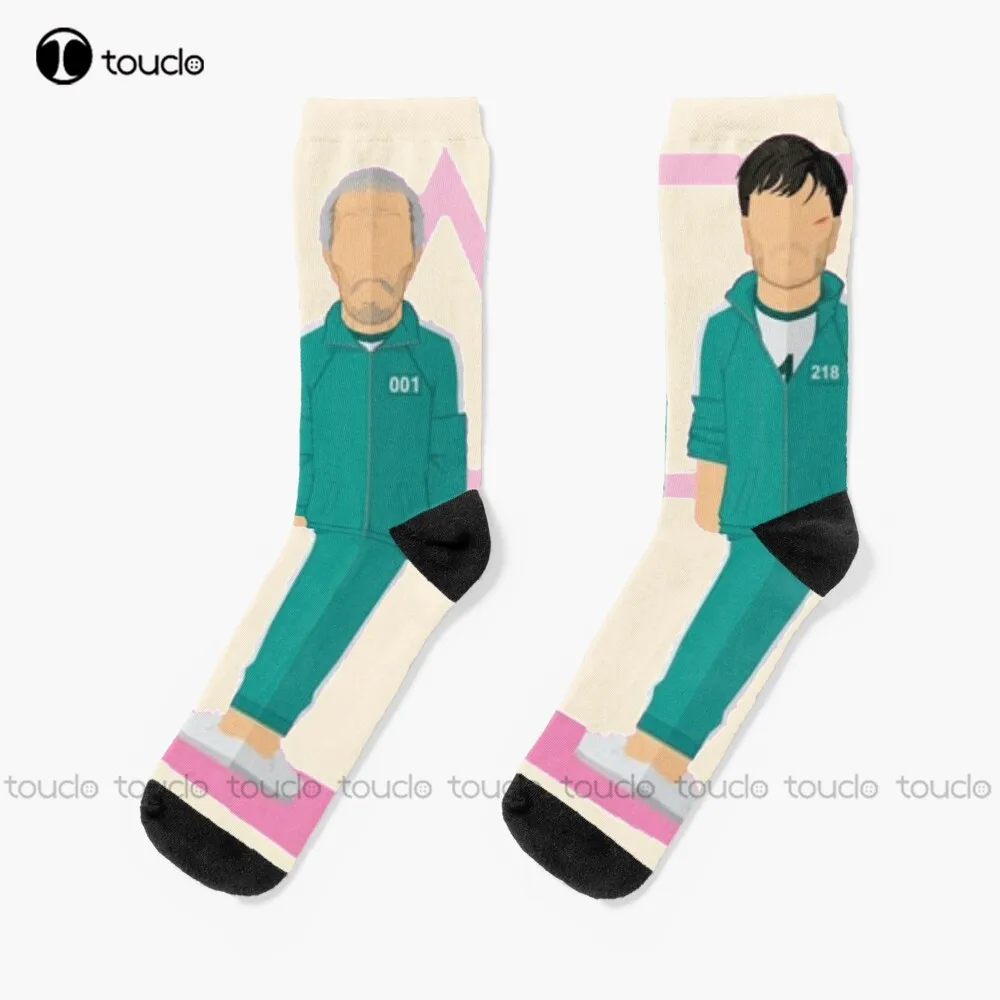 

Power Four Squid Game Halloween Socks Athletic Socks Personalized Custom Unisex Adult Teen Youth Socks 360° Digital Print Gift