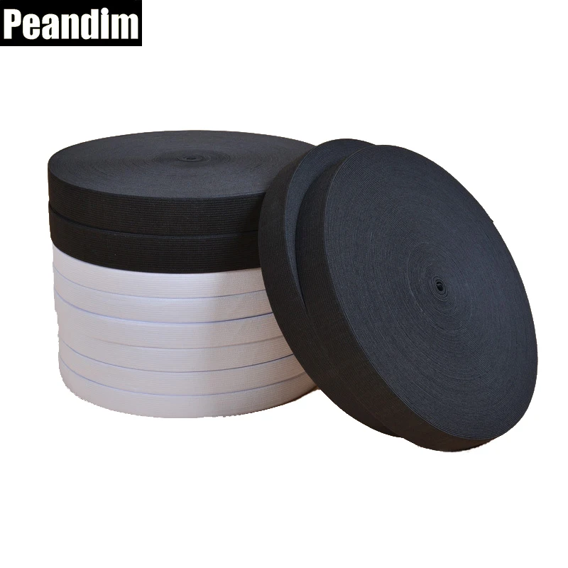 Фото PEANDIM, Ширина 1,5 см, ширина 30 метров, для самостоятельного шитья, эластичная лента, цвет черный/белый, на выбор №1