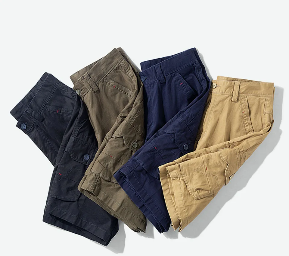 

iSurvivor 2021 New Men's Youth Trend Casual Pants Loose Shorts Cotton Overalls Summer Micro-elastic Beach Pants