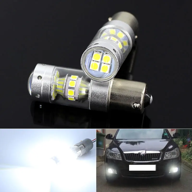 

2pcs White Canbus No Error 1156 P21W LED Bulb for Skoda Superb Octavia 2 FL 2010 2011 2012 2013 Daytime Running Lights DRL