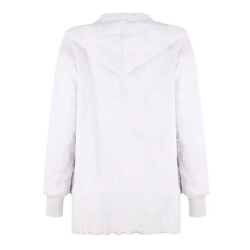 Женское Свободное пальто с карманами повседневное Однотонное шерстяное