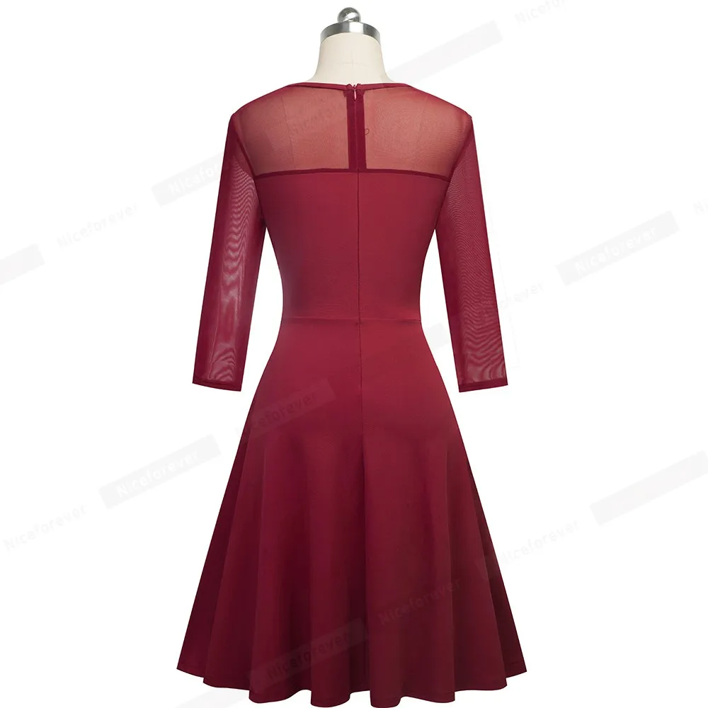 Милое-forever элегантное сексуальное Сетчатое кружевное лоскутное платье vestidos деловые вечерние женские осенние платья A170