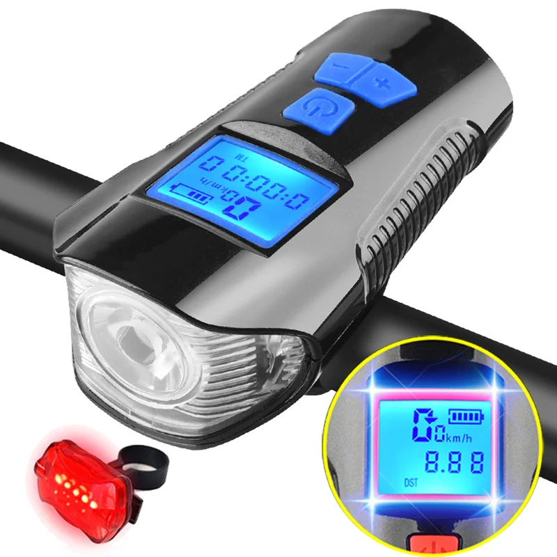 

Фонарь велосипедный светодиодный аккумуляторный, с громкоговорителем и звуковым сигналом