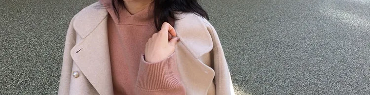Женское зимнее пальто с длинным рукавом, теплое, черное, розовое, шерстяное, женское, элегантное, однобортное, шерстяное, длинное пальто, больше размера плюс, w090