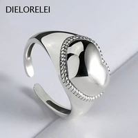 dielorelei 925 sterling silver adjustable ring temperament niche prevent allergy open ring eliminates metal allergies