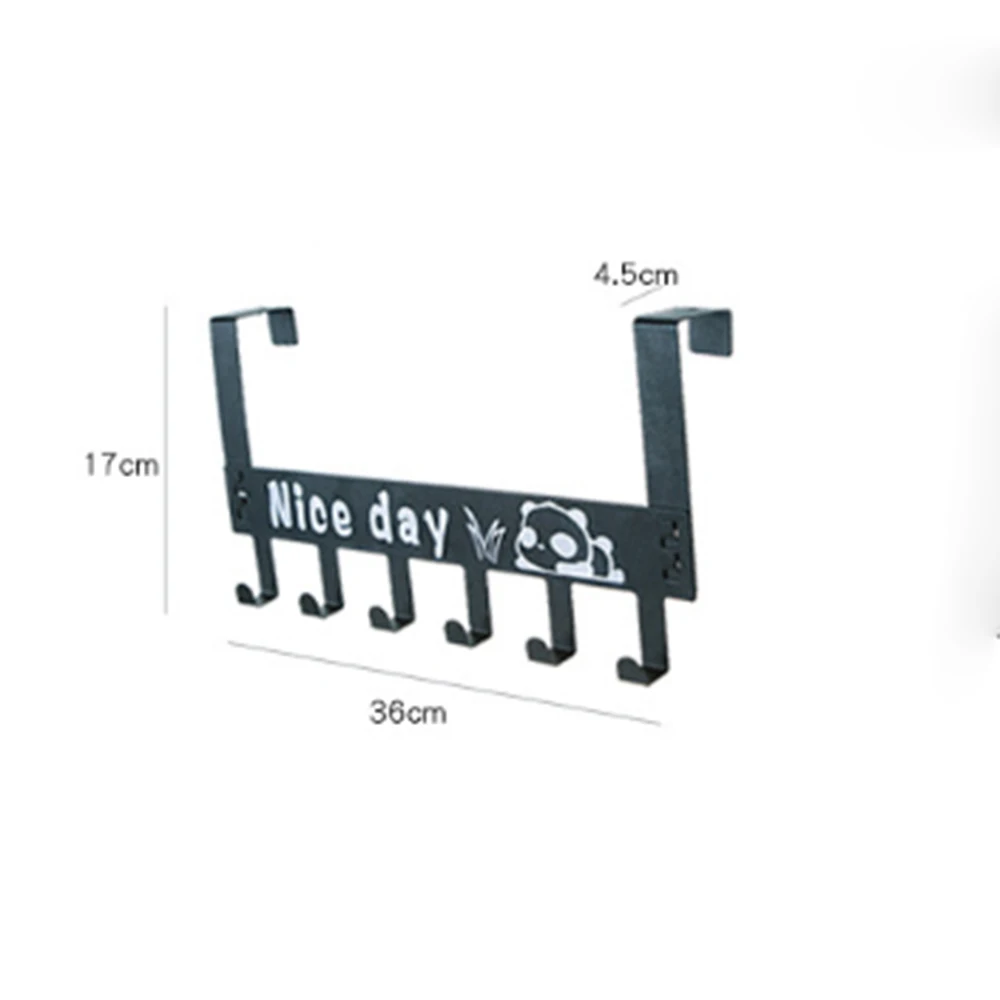 

1 Pcs Six-Row Carbon steel Hook Door-Back Traceless Hook Clothes Hanger Hooks Kitchen Bedroom Door Rack Towel Holder