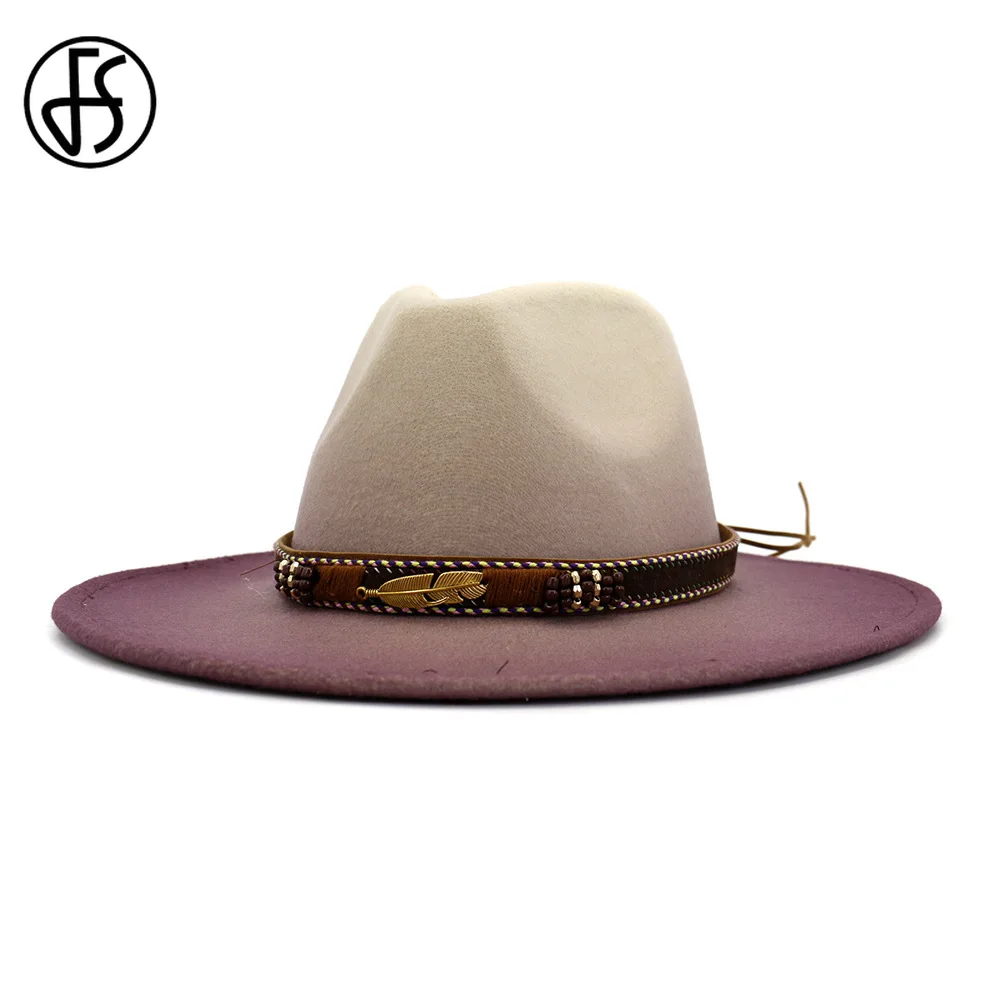 FS Для женщин мужчин шерстяной джазовый фетровая шляпка шерстяная Шапки