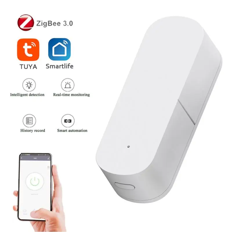 Sensor de vibración inteligente Tuya Zigbee, protección de seguridad para el hogar, alarma en tiempo real, sincronización de estado mediante control por aplicación Smart Life