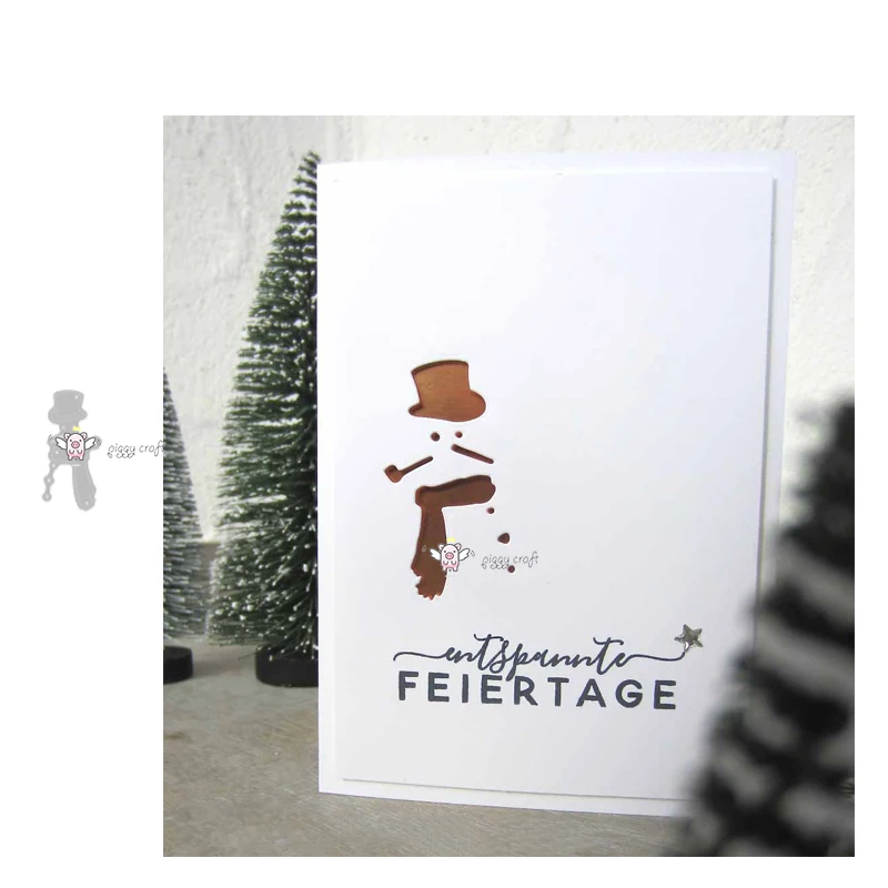 Mmao ремесла металла стали резки штампы Новый 2019 Рождество Снеговик трафарет для DIY