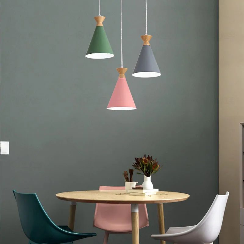 Современный подвесной светильник s деревянный Lam цвета для гостиной столовой E27