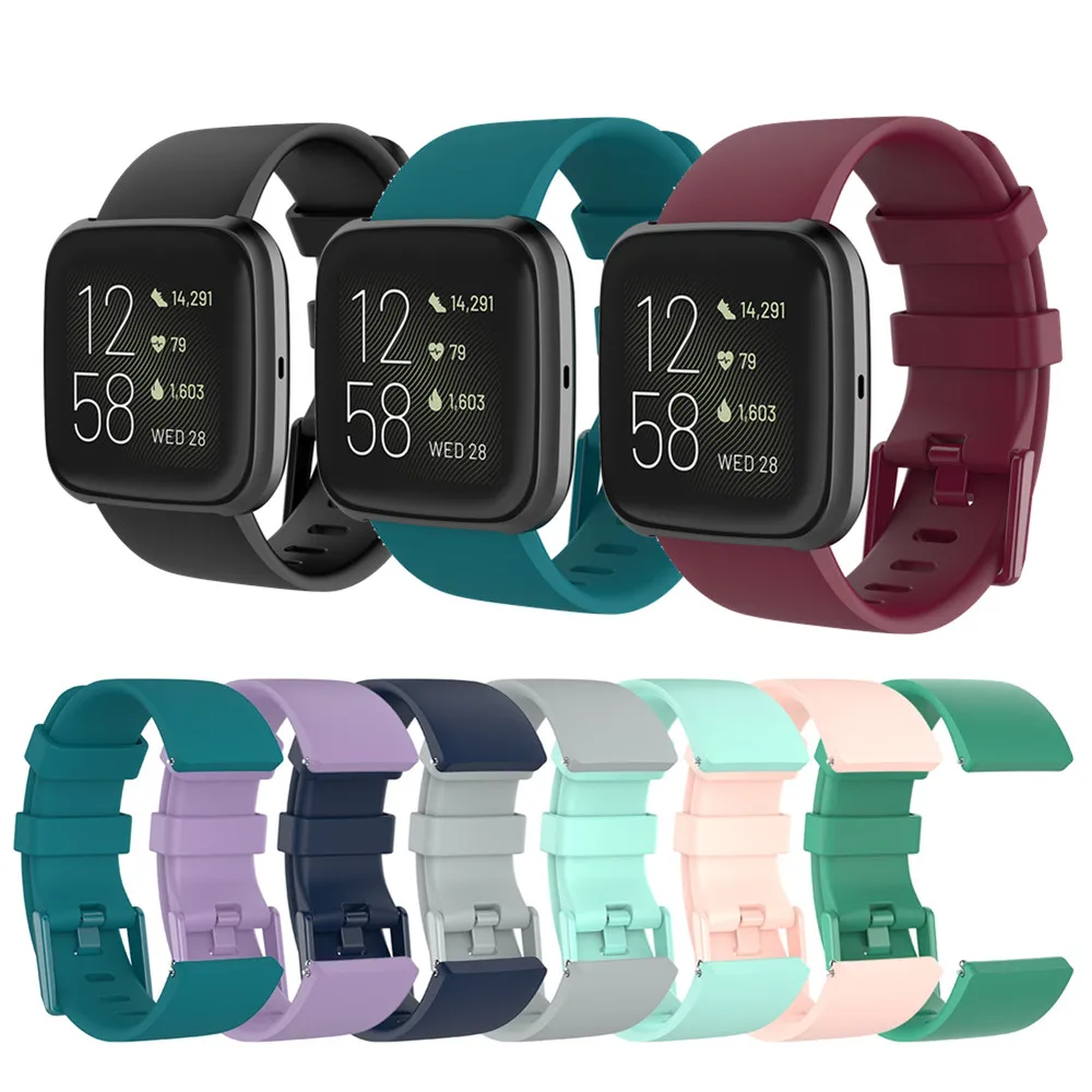 Ремешок для смарт часов Fitbit Versa2 23 мм Силиконовый Браслет Versa / lite 2 спортивные
