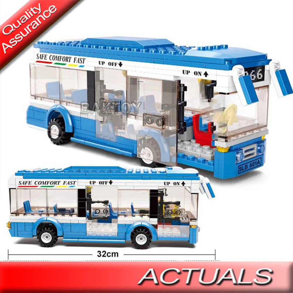 Sluban городской автобус Единая Панель строительный блок 3 фигурки Куклы Сделай Сам