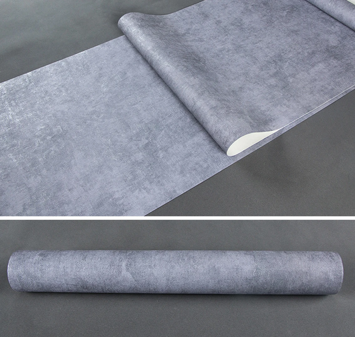 

Plain Solid Color Wallpaper Retro Bedroom Living Room Sofa TV Background Home Decor Cement PVC Vinyl Wallpaper Vintage Gray