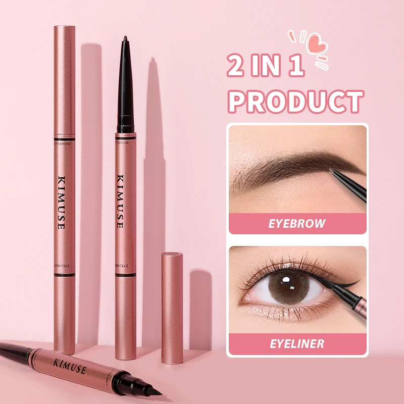 

KIMUSE 2 In 1 Eyebrow Pencil 4 Colors Tips Liquid Eyebrow Pen Waterproof Lasting Natural Eye Brow Tattoo Makeup Tools
