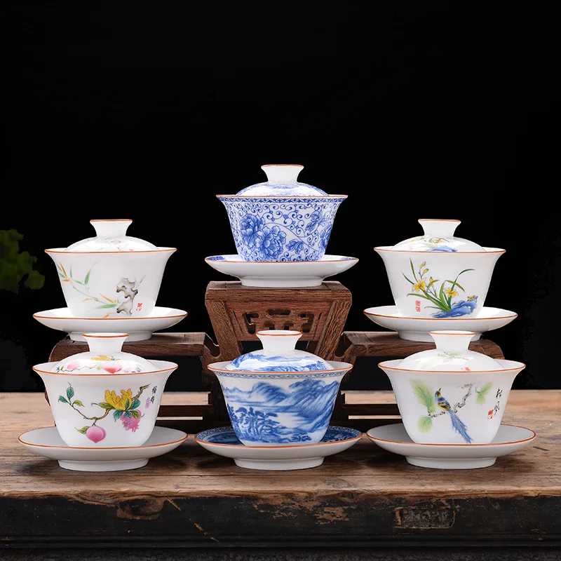 150 мл креативная китайская пейзажная картина чайный набор Gaiwan керамические