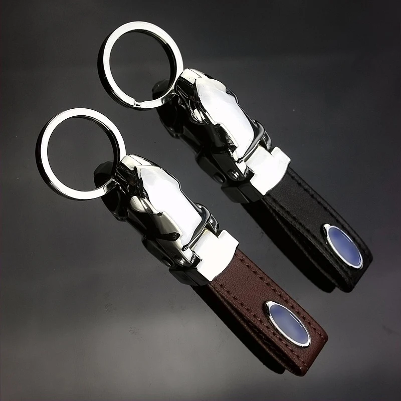 1 шт. металлический Кожаный Автомобильный брелок для ключей леопардовая головка