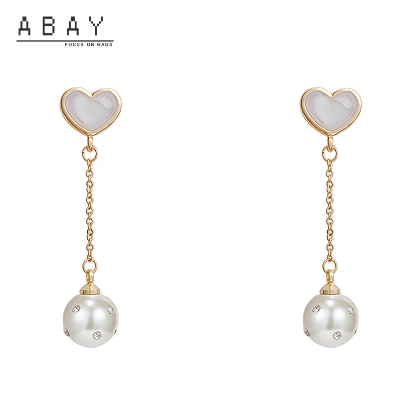 

925 Silver Needle Love Pearl Fashion Earring Women's Tassel Long Style Temperament Simple Versatile Chain Advanced Earrings