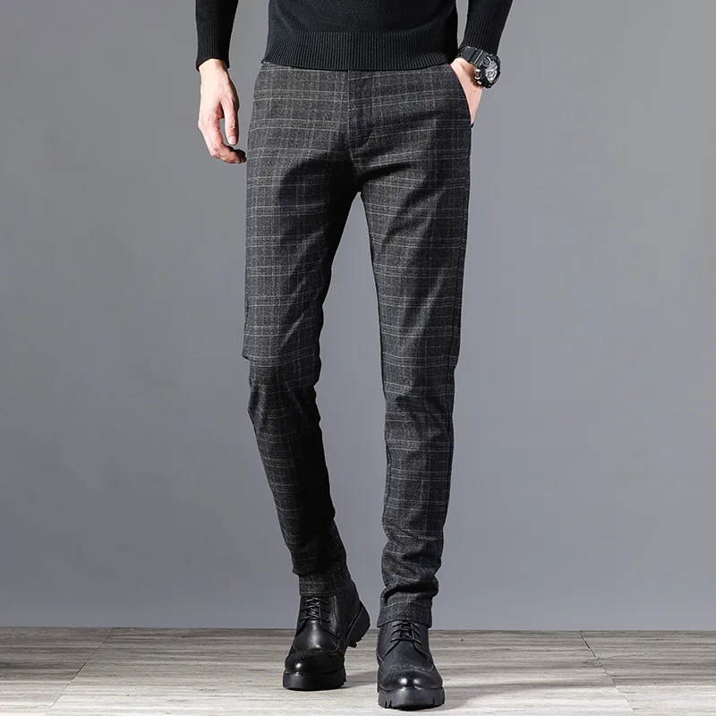 2020 Spring Autumn Men Cotton Casual Classic Dress Pants Business Stretch Straight Fit Formal Trousers Male Long Pant Work | Мужская