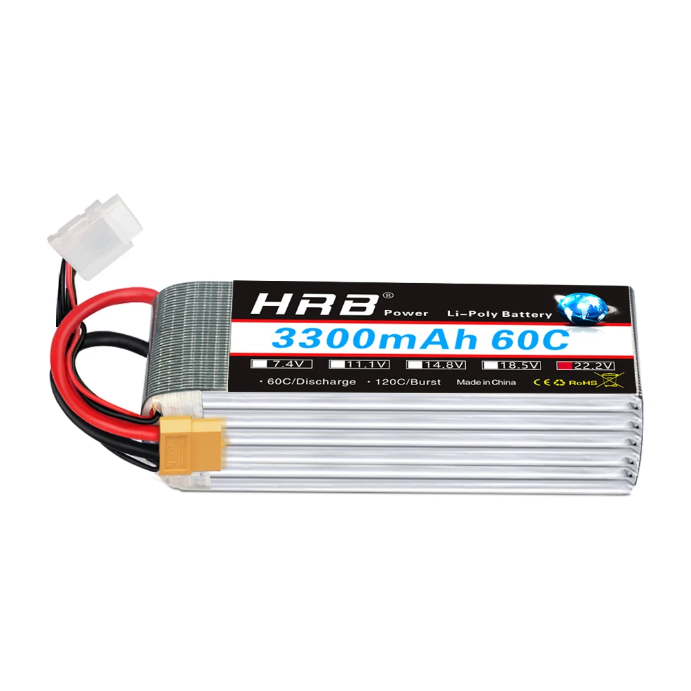 HRB 6s Lipo Battery 22.2V 3300mAh 60C Drone For RC helicopter SAB Trex 500X 600E GAUI ElyQ Airplane Car Monster | Игрушки и хобби
