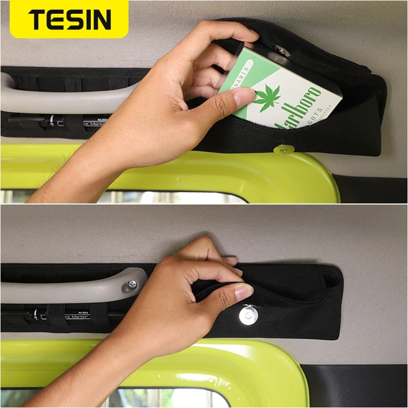 Koop Tesin Opbergen Opruimen Auto Top Handgreep Opbergtas Zonnebril Tas Organizer Accessoires Voor Suzuki Jimny 2019 2020 2021