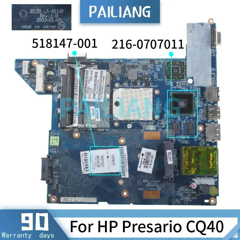 Материнская плата PAILIANG для ноутбука HP Presario CQ40 системная LA-4114P 518147-001 216-0707011 DDR2 |