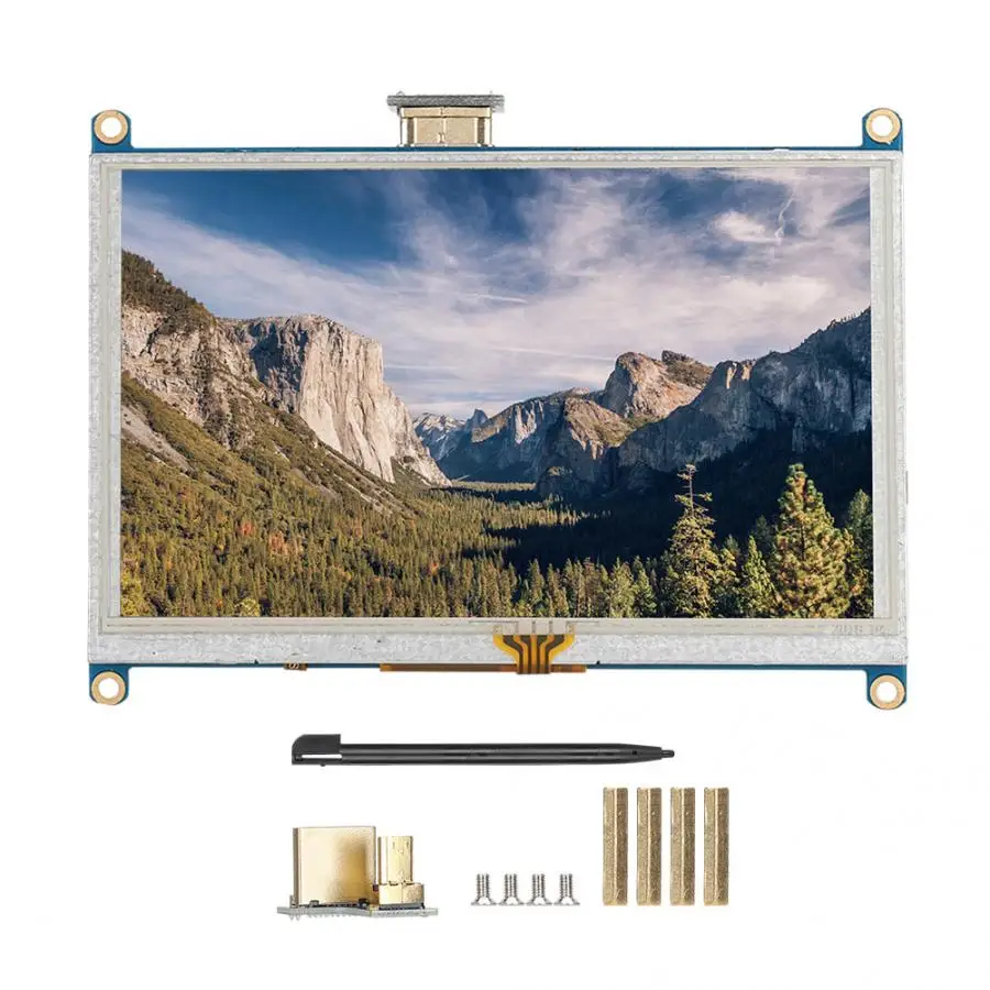 5 дюймовый сенсорный ЖК дисплей с разрешением 800x480 и TFT подсветкой для Raspberry Pi 4B