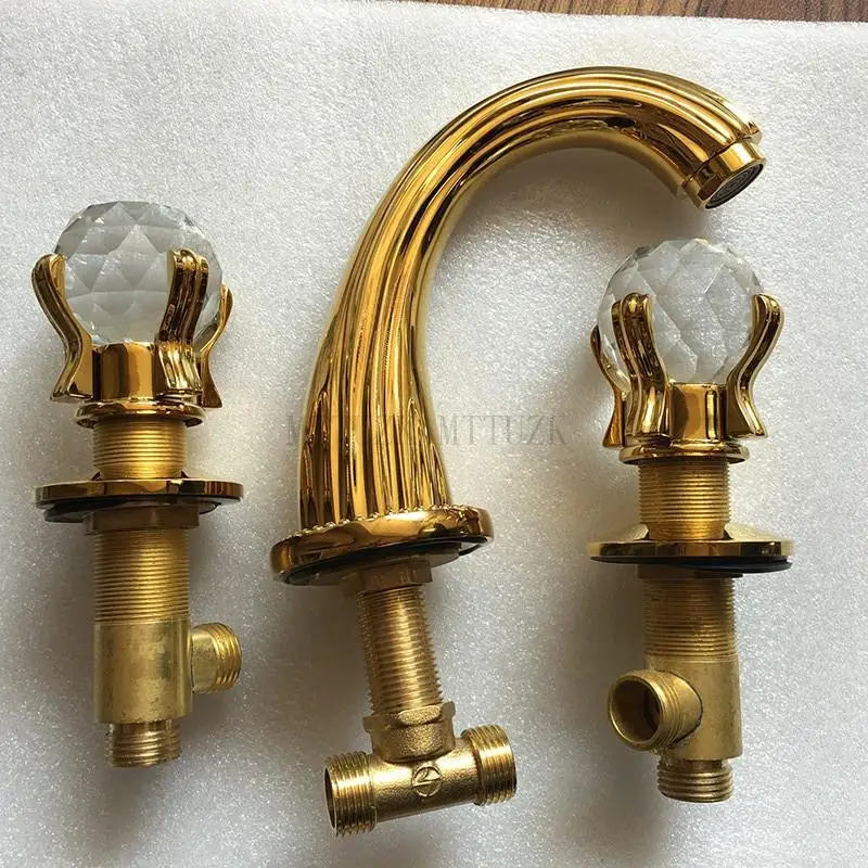 Смеситель для умывальника роскошный кран из латуни с золотым покрытием и