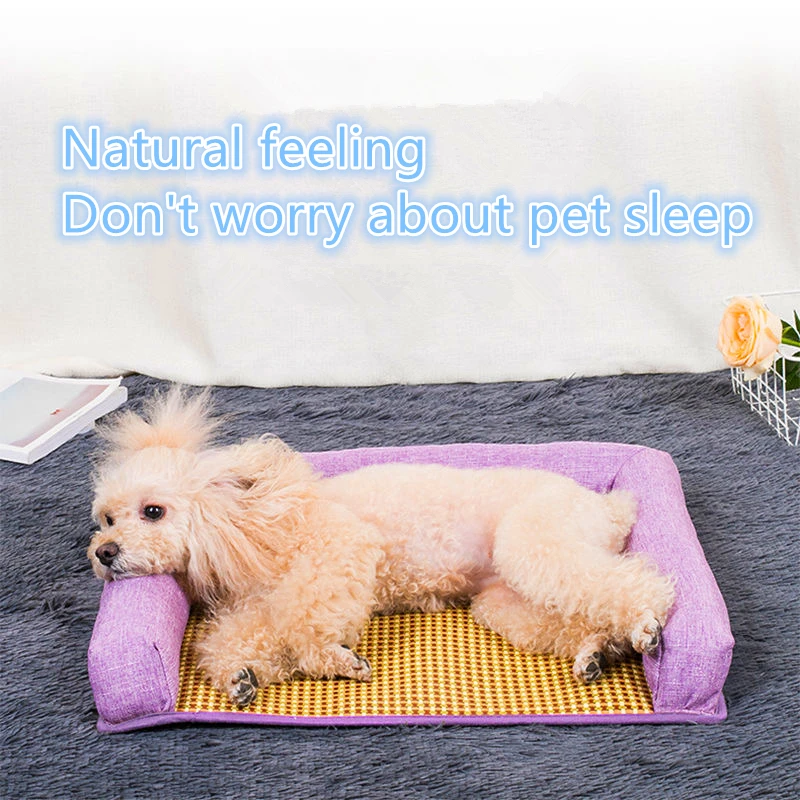 

Summer Dog Cat Cushion Pet Mats Mat Blanket Matress for Small Medium Large Dogs Bed Soft Puppy Sleep Bed Kennel Cool Bamboo