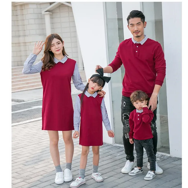 Рождественская семейная одежда платья для мамы и дочки семейный образ наряды