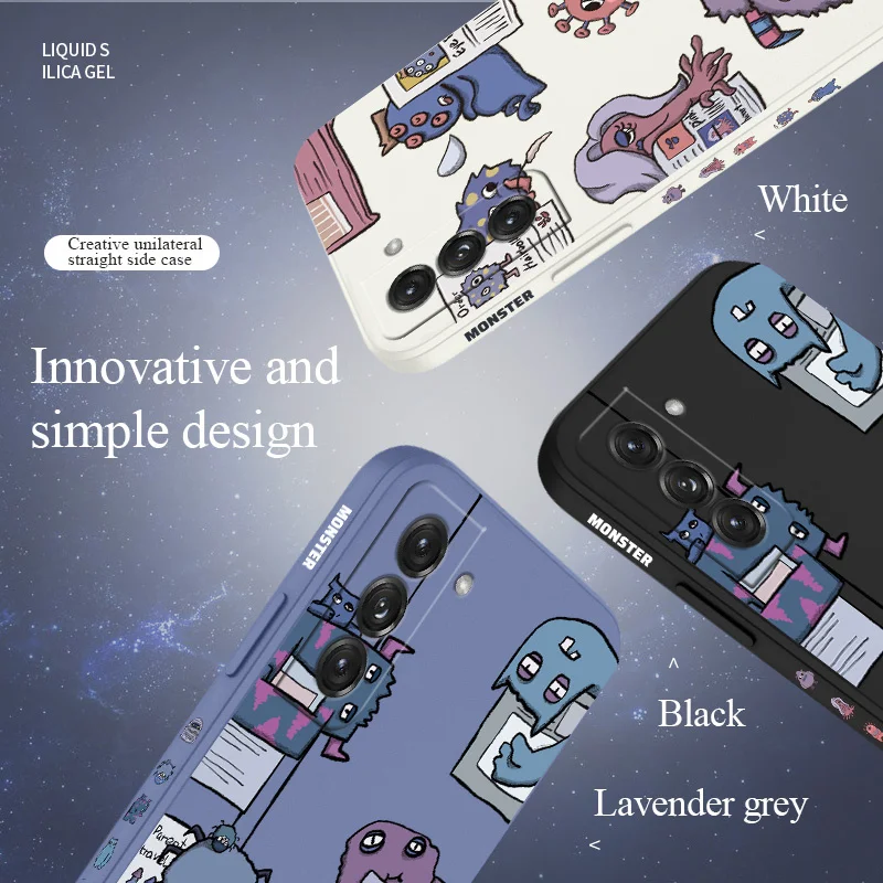 Funny Monster Phone Case For Samsung Galaxy S22 S21 S20 FE S10 Note 20 10 Ultra Plus A72 A52 A32 A71 A51 A31 A21S 4G 5G Cover
