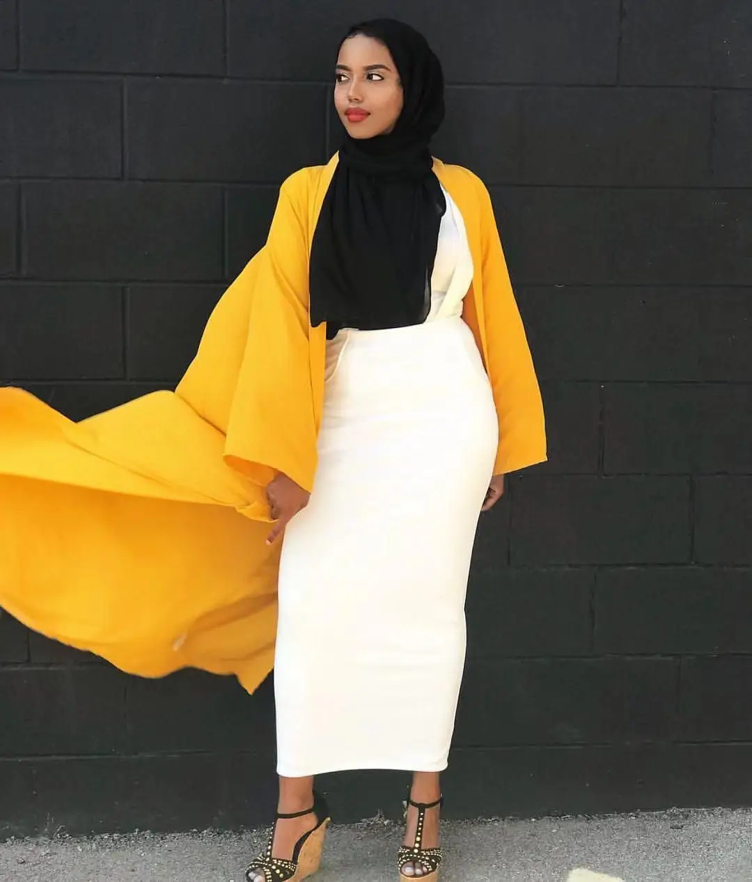 Женская юбка на подтяжках Abaya мусульманская длинная облегающая юбка-карандаш с