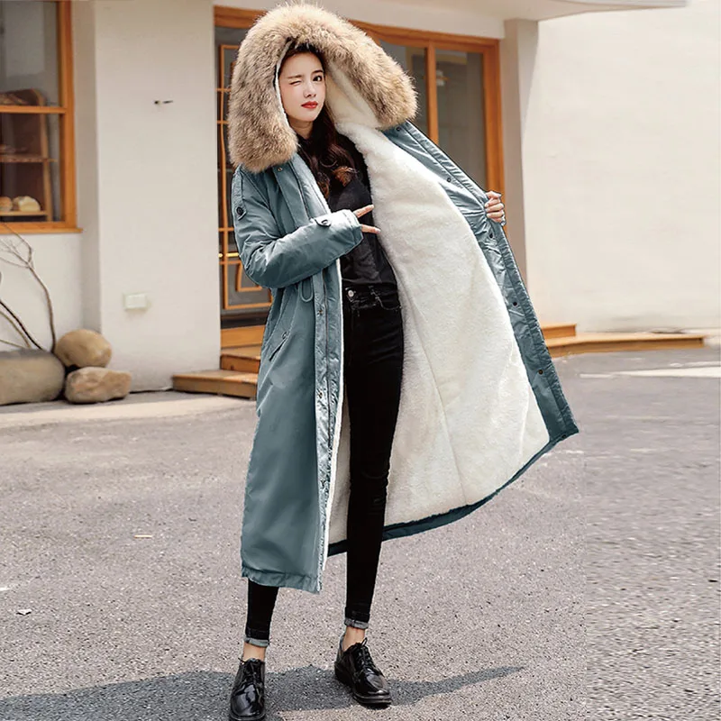 Зимнее женское пальто парка воротник из меха норки Корейская версия 2019 модная