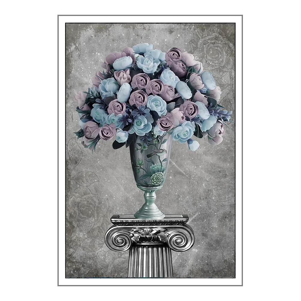 Абстрактный синий павлин скандинавский плакат Картина на холсте настенные