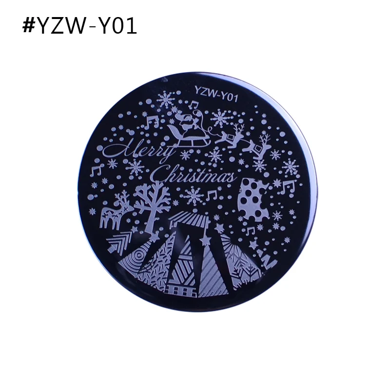 YZW-Y01 Новые рождественские штамповочные пластины для ногтей штамповка для ногтей изображения для дизайна ногтей 55 мм штампы маникюрные инструменты для шаблонов - Цвет: YZW-Y01